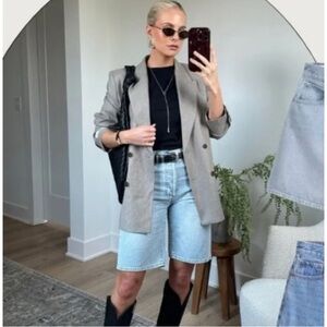 Agolde Light Blue Jean Shorts